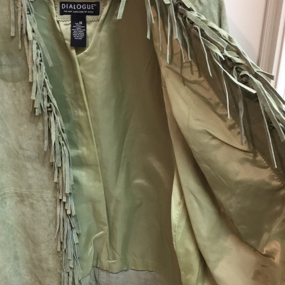 Honeydew Melon Suede Fringe Jacket - Picture 4 of 8